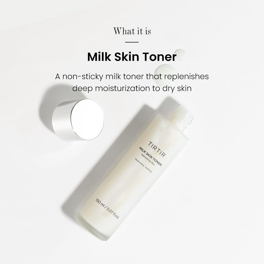 TIRTIR Milk Skin Toner,Refreshing Facial Toner for a Smooth Skin Care, Witch-Hazel, Rice Extract