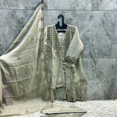 Pakistani Suit Is Perfect For Any Occasion Mehndi Heavy Chiffon With Elegant Coty With Full Of Embroidery Work