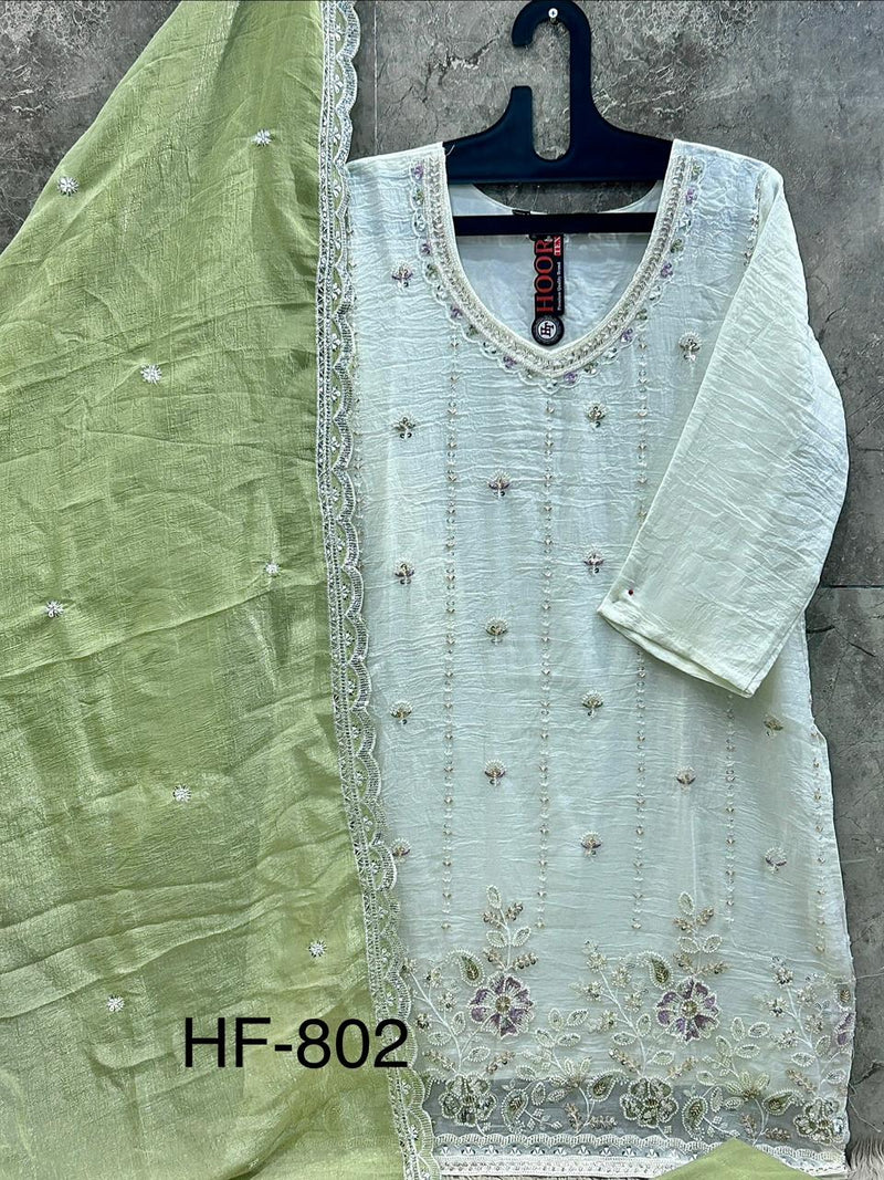 Latest Readymade Pista Heavy Crunchy Handwork Pakistani Suit In Plazo